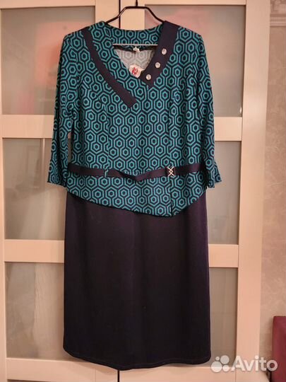 Новое Платье p.52-54 Теплое Зелен/Черн