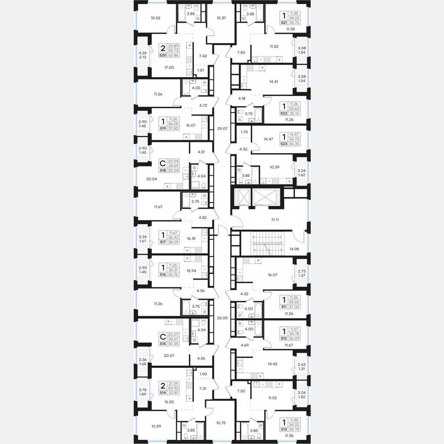 1-к. квартира, 38,1 м², 3/15 эт.