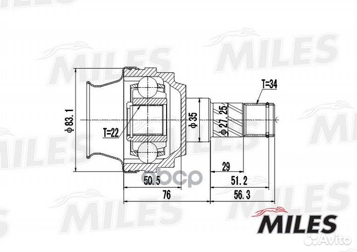 ШРУС внутренний daewoo nexia 1.5 96/opel