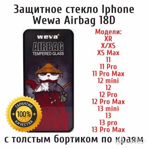 Защитное стекло для iPhone Weva Airbag с бортиком