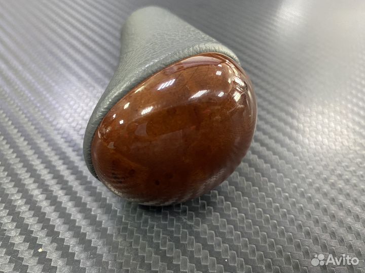 Ручка АКПП серая кожа+ дерево для Toyota Prado 120