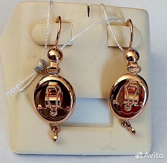 Золотые серьги самовары 585 проба