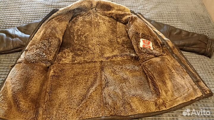 Кожаная куртка на овчине мужская
