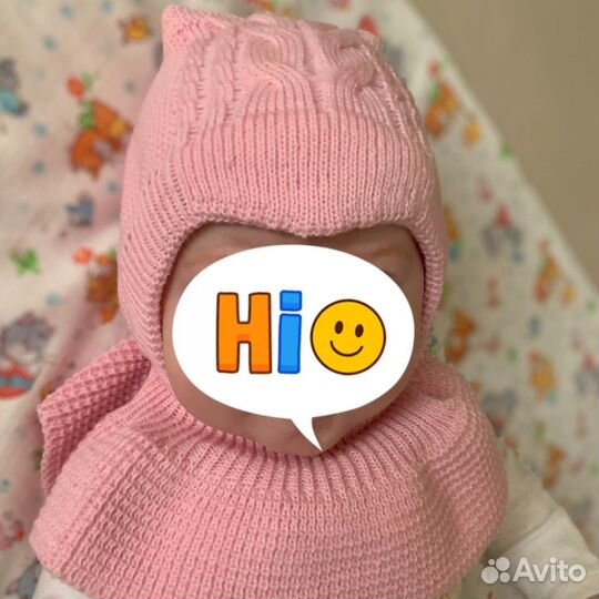Шапка шлем 38 40 для девочки демисезонная