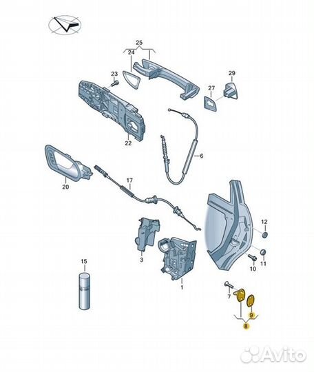 Ответная часть замка двери Skoda Kodiaq dbgc (DBG
