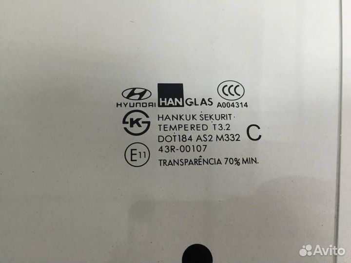 Стекло двери передней левой Hyundai Getz 2002-2010