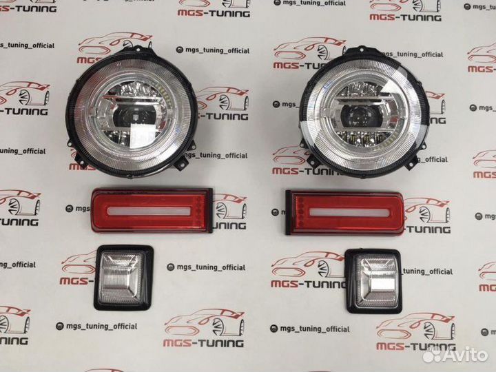 Комплект оптики полный Mercedes G-class стиль 2018