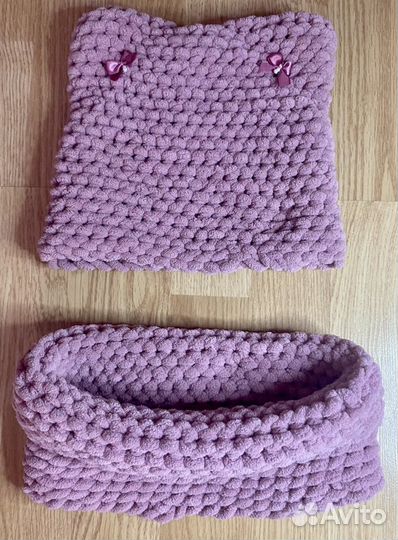 Шапочка и снуд для девочки