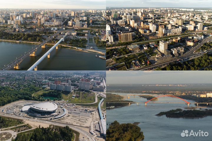 Полет на самолете над Новосибирском