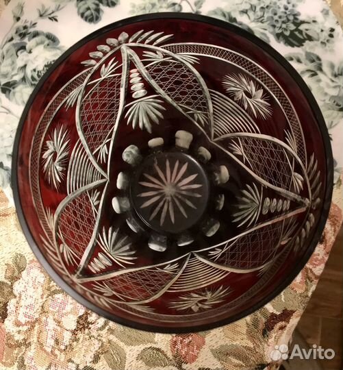 Ваза цветное стекло винтаж Чехословакия