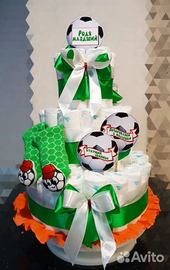 Торт из подгузников (памперсов) для новорожденных