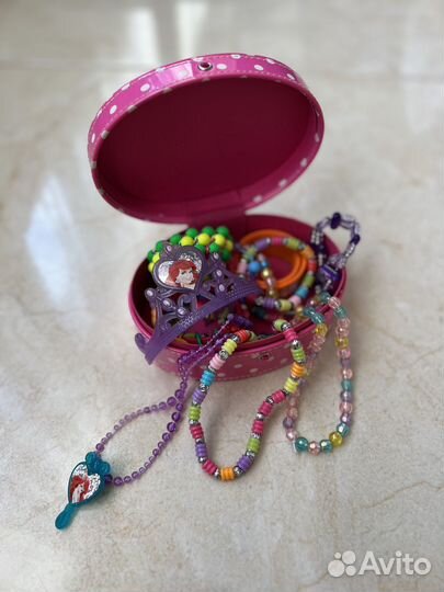 Бижутерия детская корона Ариэль и шкатулка