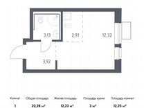 Квартира-студия, 22,3 м², 12/12 эт.