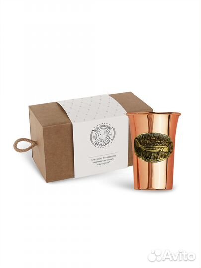 Стопка Осетр медная в коробке