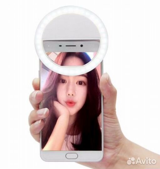 Вспышка-Кольцо для Селфи на Прищепке (Розовая)
