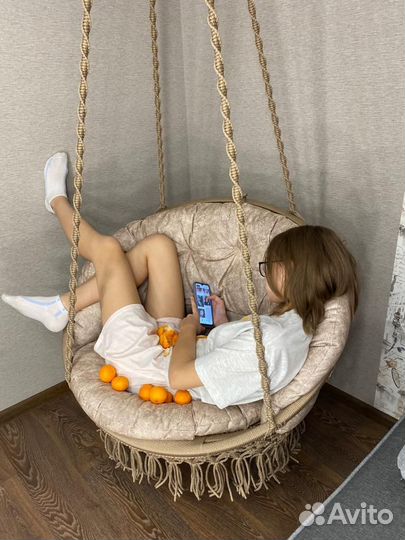 Подвесное кресло гамак, макраме