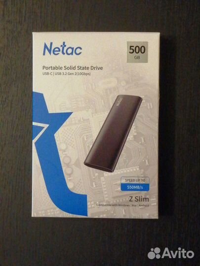 Внешний диск SSD netac Z Slim NT01zslim-500G-32BK