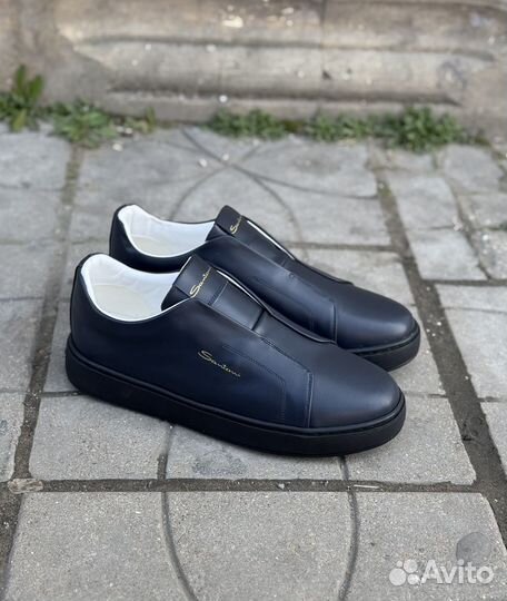 Мужские кожаные кеды