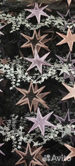 Ткань вышивка на фатине