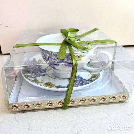 Набор чашка и блюдце фарфоровые