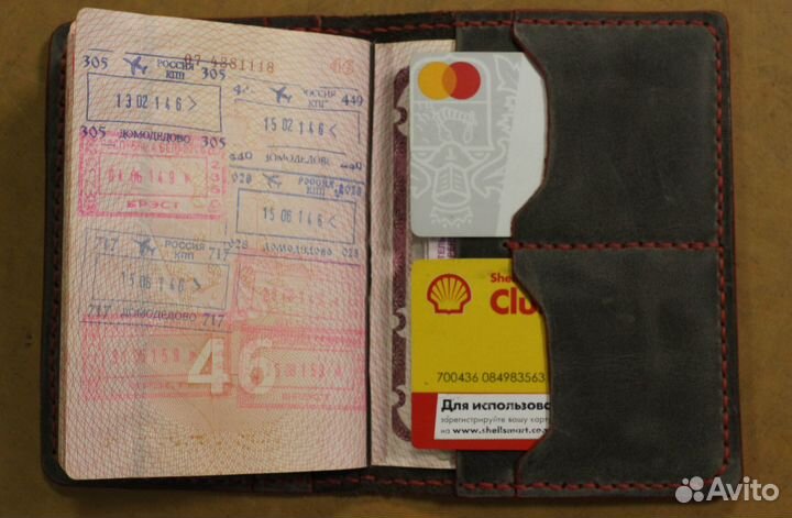 Обложка для документов натуральная кожа