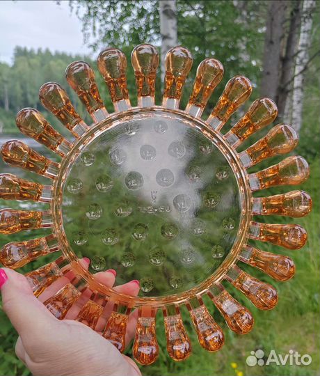 Ваза для фруктов цветное карамельное стекло