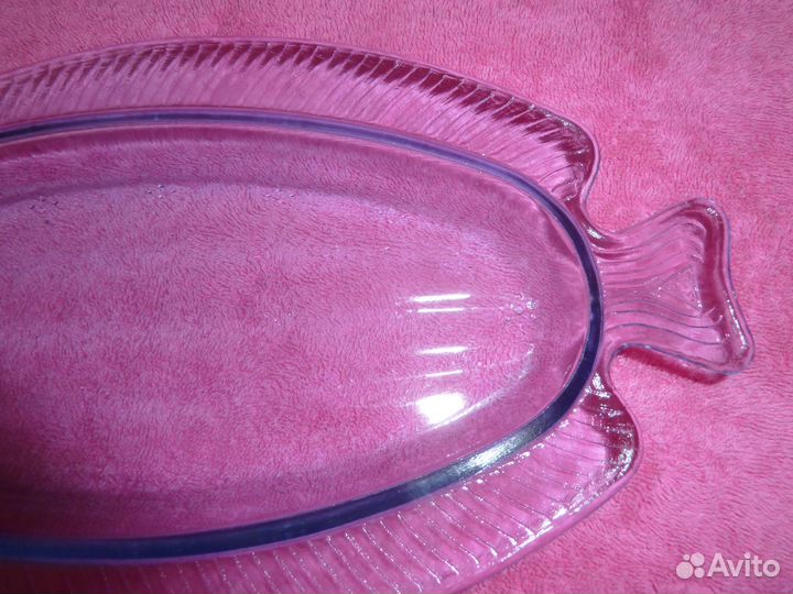 Селедочница цветное стекло СССР
