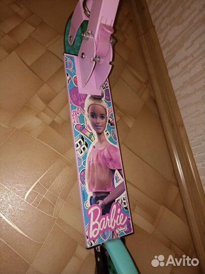 Самокат двухколесный детский Barbie