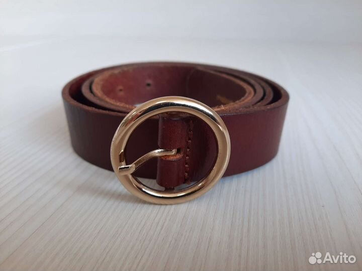 Ремень женский кожаный коричневый, Mascotte