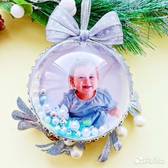 Ёлочный шар с фотографией / Фотошар