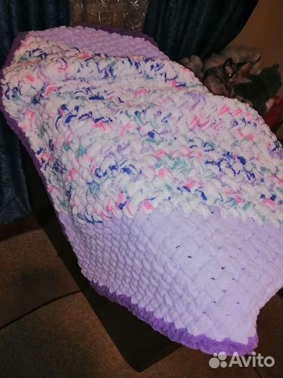 Плед детский вязаный ручная работа