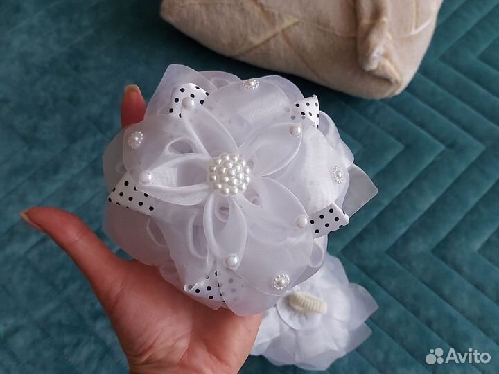 Банты для волос белые