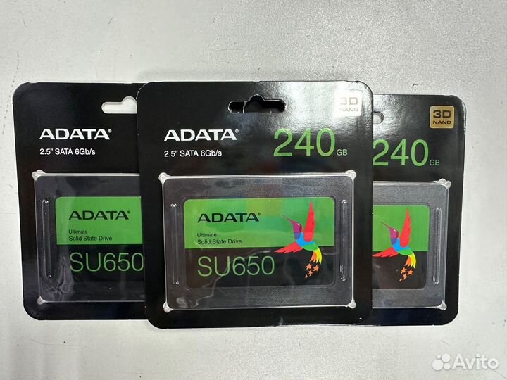 Новый SSD adata SU650 240 gb 520 мб/с / 450 мб/с