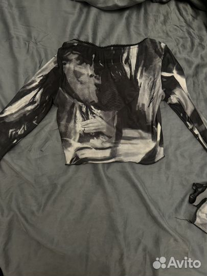 Топик женский y2k полупрозрачный