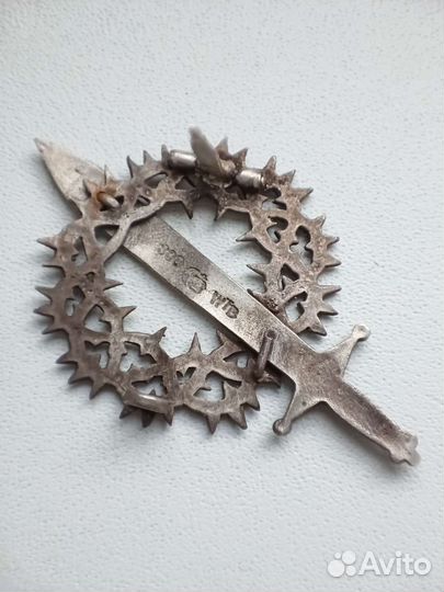 Знак за ледовый поход Белая гвардия серебро