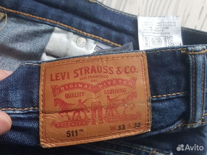 Мужские джинсы levis 511 w33 оригинал