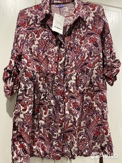 Блузка рубашка для беременных Новая 44 вискоз