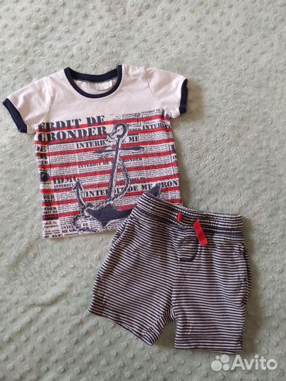 Пакет летних вещей для мальчика 74-80- 86 см