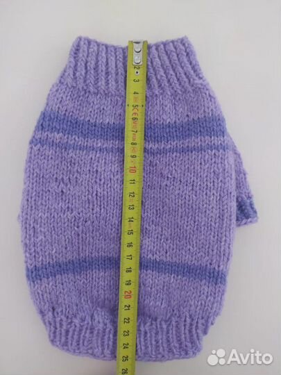 Вязаные кофточка и шапочка для собачки или котика