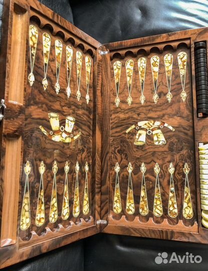 Нарды янтарные охотничьи