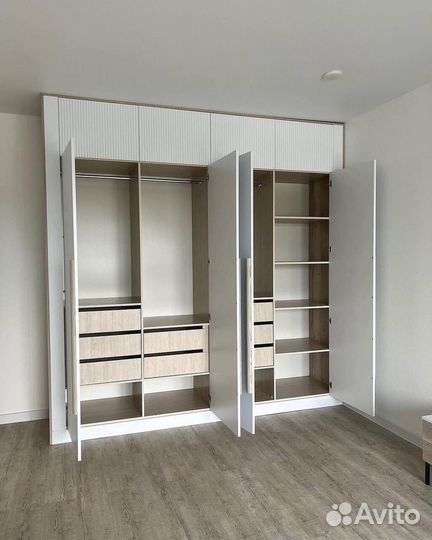 Шкаф распашной с фрезерованными фасадами