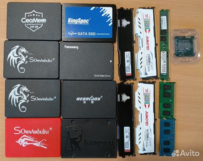 Лот неисправных комплектующих для пк