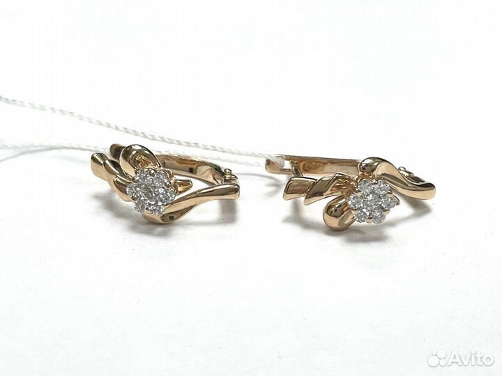 Золотые серьги с бриллиантами