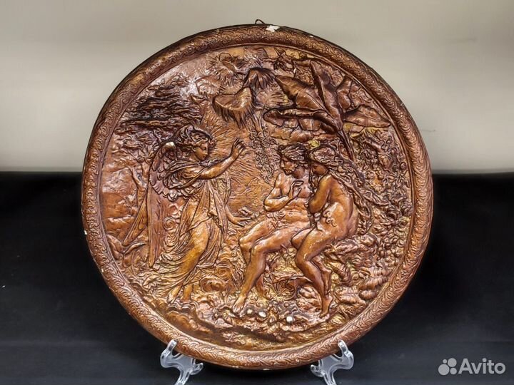 Панно Ангел Адам и Ева гипс 27,5 см