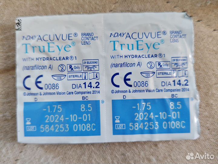 Линзы Acuvue TruEye 1 day - 1.75 / 8.5