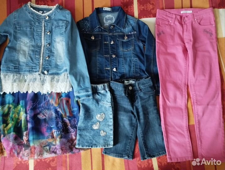 Джинсовая одежда на девочку 122-134