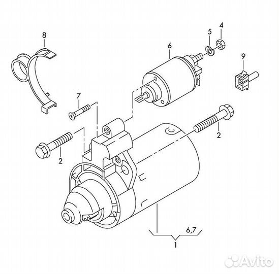 Стартер Skoda Octavia A7 2014-2020 cwva 1.6 110HP