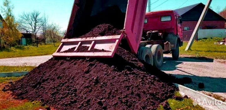 Чернозем, навоз с доставкой. Камаз 15 тонн