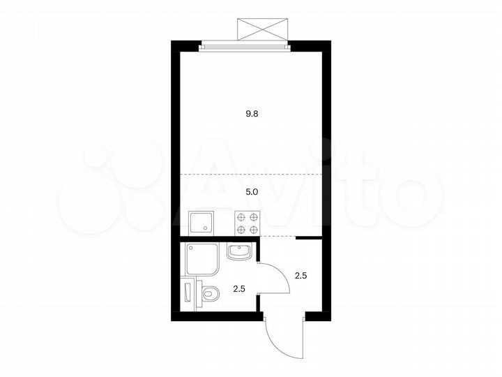 Квартира-студия, 19,8 м², 32/33 эт.