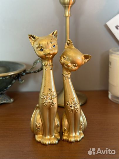 Статуэтка винтажная котики пара